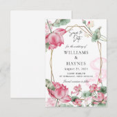 Rosa Lotus-Blumen-Save-the-Date-Karte Save The Date (Vorne/Hinten)
