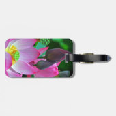 Rosa Lotus-Blüten Gepäckanhänger (Rückseite horizontal)
