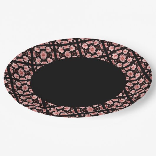 Rosa Lotus Classic Pappteller (Schrägansicht)