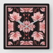 Rosa Lotus Classic Quadratische Wanduhr (Vorderseite)