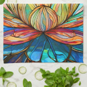 Rosa Lotus-Farbglas Geschirrtuch (Gefaltet)