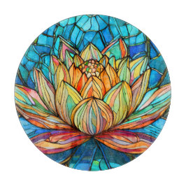 Rosa Lotus-Farbglas Schneidebrett