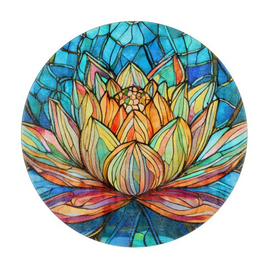 Rosa Lotus-Farbglas Schneidebrett (Vorderseite)