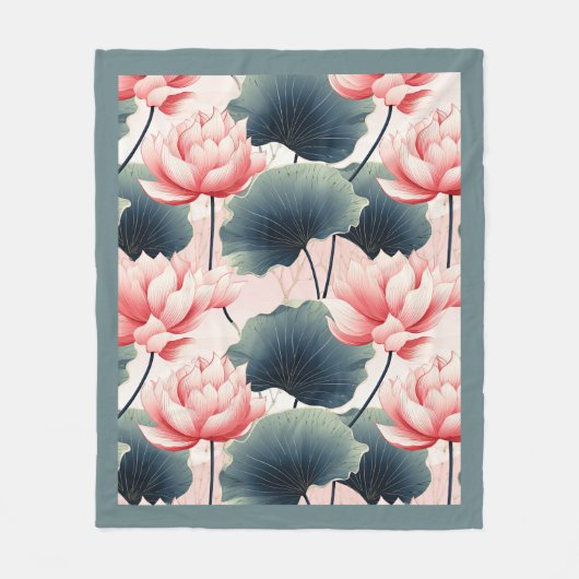 Rosa Lotus Fleece Blanket (Vorderseite)
