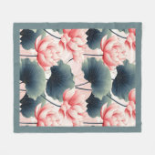 Rosa Lotus Fleece Blanket (Vorderseite (Horizontal))