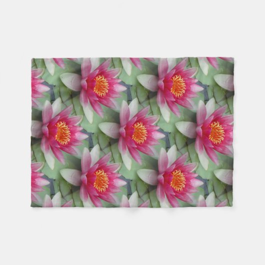 Rosa Lotus Fleecedecke (Vorderseite (Horizontal))