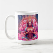 Rosa Lotus Goddess Lakshmi auf Weiß Kaffeetasse (Links)