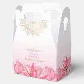 Rosa Lotus gold mandala Hochzeit danke Geschenkschachtel (Geöffnet)