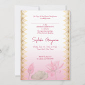 Rosa Lotus gold Mandala Indische Hochzeit Einladung (Rückseite)