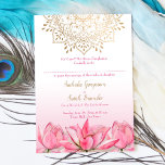 Rosa Lotus gold Mandala Indische Hochzeit Einladung<br><div class="desc">Rosa lotus gold mandala indische Hochzeit Einladung. Es gibt eine Zeile im Text,  wenn Sie den Namen der Gäste auf der Karte schreiben möchten,  ansonsten können Sie diese Zeile löschen.</div>