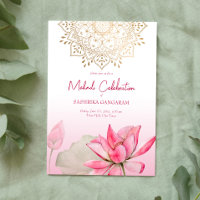 Rosa Lotus gold Mandala Indische Hochzeit