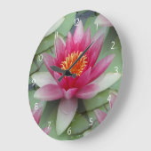 Rosa Lotus Große Wanduhr (Winkel)