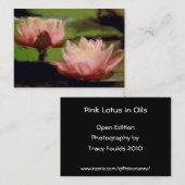 Rosa Lotus in den Ölen ACEO Visitenkarte (Vorne/Hinten)