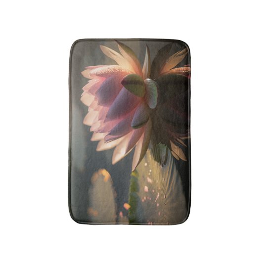 Rosa Lotus in der Morgenhellmatte Badematte (Vorderseite Vertikal)