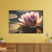 Rosa Lotus in der Morgenröte Leichte Leinwand (Insitu (Wohnzimmer))