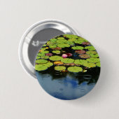 Rosa Lotus in Regen Button (Vorne & Hinten)