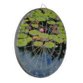 Rosa Lotus in Regen Dartscheibe (Vorderseite Links)