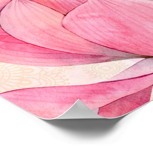 Rosa lotus Indischer Begrüßungsschild Poster (Ecke)