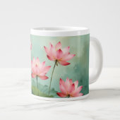 Rosa Lotus-Kunstwerk Jumbo-Tasse (Vorderseite Rechts)