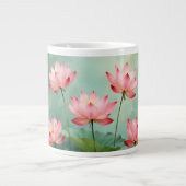Rosa Lotus-Kunstwerk Jumbo-Tasse (Vorderseite)