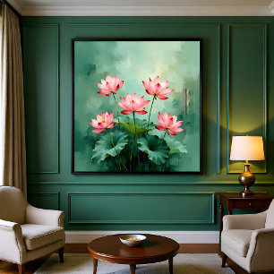 Rosa Lotus-Kunstwerk Poster