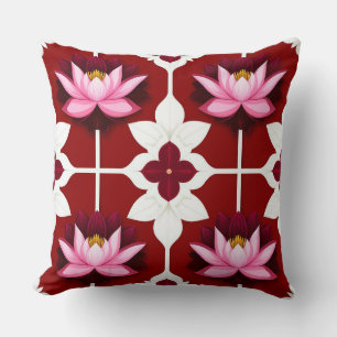 Rosa Lotus Lebendiges Blumendesign Kissen