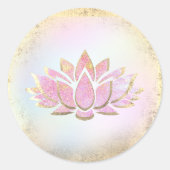 Rosa Lotus-Logo für die Blume Runder Aufkleber (Vorderseite)