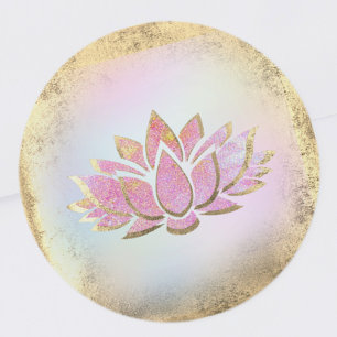 Rosa Lotus-Logo für die Blume Runder Aufkleber