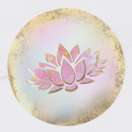 Rosa Lotus-Logo für die Blume Runder Aufkleber
