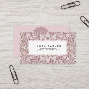 Rosa Lotus-Mandala-Yoga-Lehrer-Meditation Visitenkarte