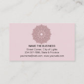 Rosa Lotus-Mandala-Yoga-Lehrer-Meditation Visitenkarte (Rückseite)