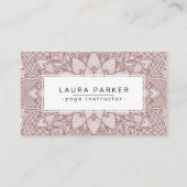 Rosa Lotus-Mandala-Yoga-Lehrer-Meditation Visitenkarte (Vorderseite)