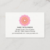 Rosa Lotus Mandala Yoga Medizin Holistisch Visitenkarte (Rückseite)