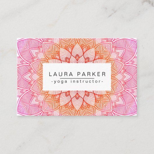 Rosa Lotus Mandala Yoga Medizin Holistisch Visitenkarte (Vorderseite)