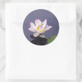 Rosa Lotus mit Drachenfliege Runder Aufkleber (Tasche)