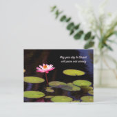 Rosa Lotus mit friedlicher und ruhiger Postkarte (Stehend Vorderseite)