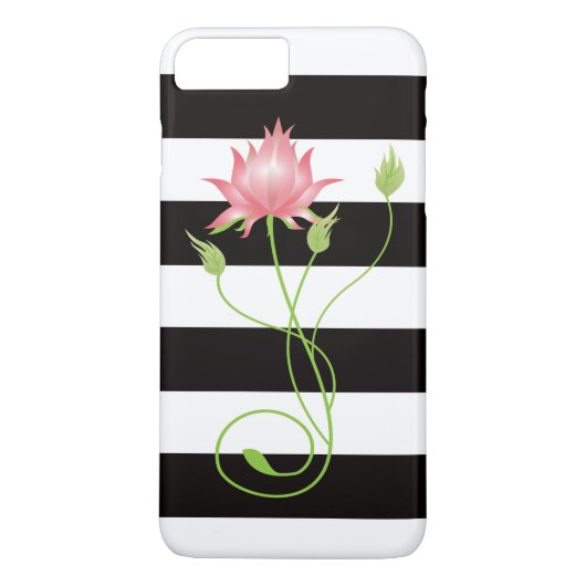 Rosa Lotus Modernes Stripteppich Case-Mate iPhone Hülle (Rückseite)