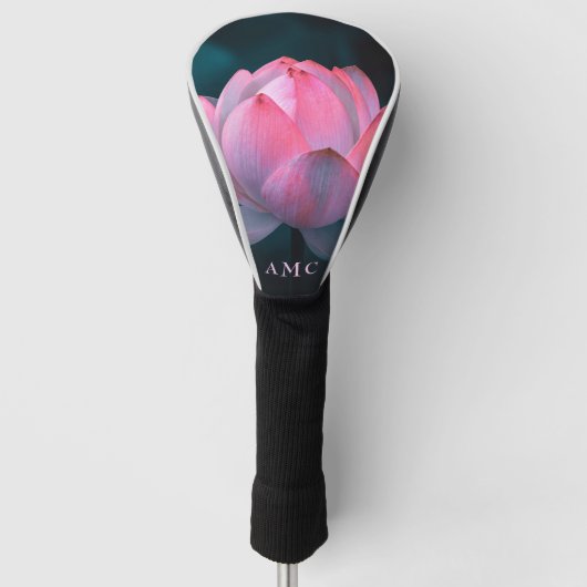 Rosa Lotus Monogram Golf Head Cover Headcover (Vorderseite)