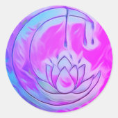 Rosa Lotus Moon Sticker (Vorderseite)