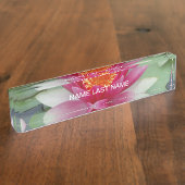 Rosa Lotus Namensplakette (Seite)