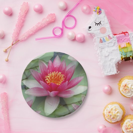 Rosa Lotus Pappteller (Party)