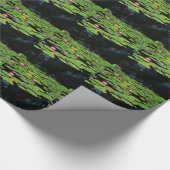 Rosa Lotus schwarz Geschenkpapier (Ecke)