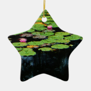 Rosa Lotus schwarz Keramikornament