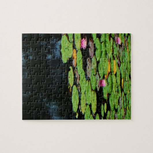 Rosa Lotus schwarz Puzzle (Horizontal)