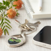 Rosa Lotus schwarzes Wasser Schlüsselanhänger (Seite)