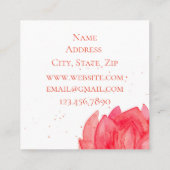 Rosa Lotus Wasserfarbe Blume Quadratische Visitenkarte (Rückseite)