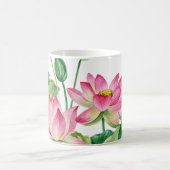 Rosa Lotus Wasserfarbengrenze Kaffeetasse (Mittel)