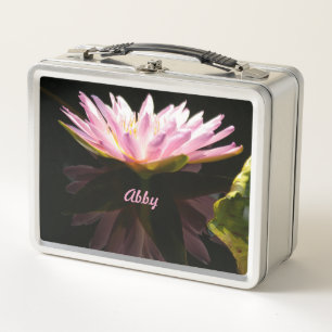 Rosa Lotus Wasserlilie Blume Metall Lunch Box