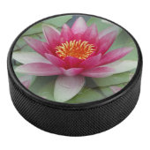 Rosa Lotus Wasserlilie Eishockey Puck (3/4)