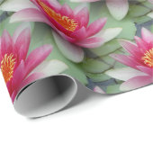 Rosa Lotus Wasserlilie Geschenkpapier (Rolleneckpunkt)